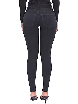 パンツ yanmiii YMI Womens 3-Button High-Rise Skinny Jean Made with Recycled